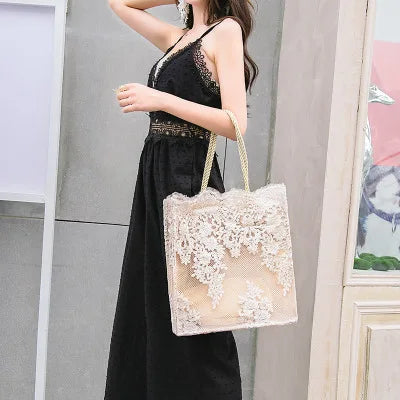 Lace Handbag for Women – Shoulder Bag for Wedding, Beach & Party