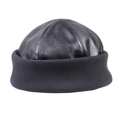 Genuine Leather Skullcap Beanie for Men & Women