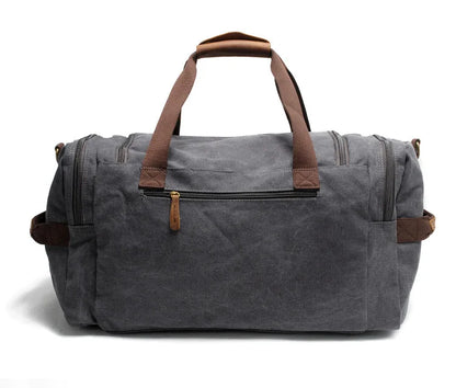 Vintage Canvas Leather Duffle Bag for Men – Large Weekend Travel Bag