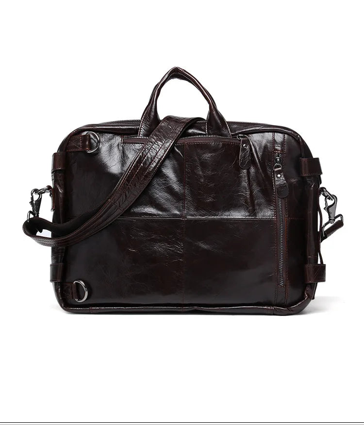 Genuine Leather Men's Briefcase – Laptop Tote & Office Handbag