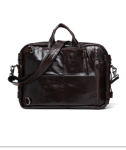 Genuine Leather Men's Briefcase – Laptop Tote & Office Handbag