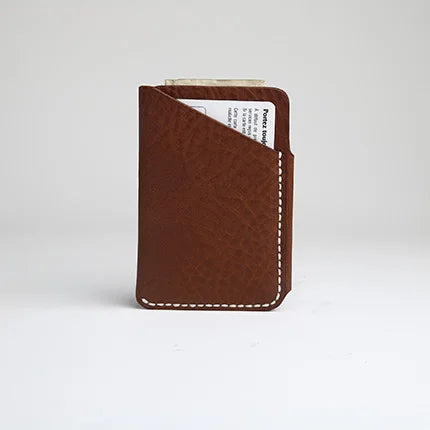 Hiram Beron Men's Vegetable Tanned Leather Card Holder Wallet