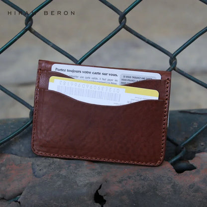 Hiram Beron Men's Slim Vegetable Tanned Leather Card Holder
