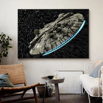 Classic Science Fiction Film Canvas Paintings Destroyer Falcon Spaceship Posters Print Wall Art