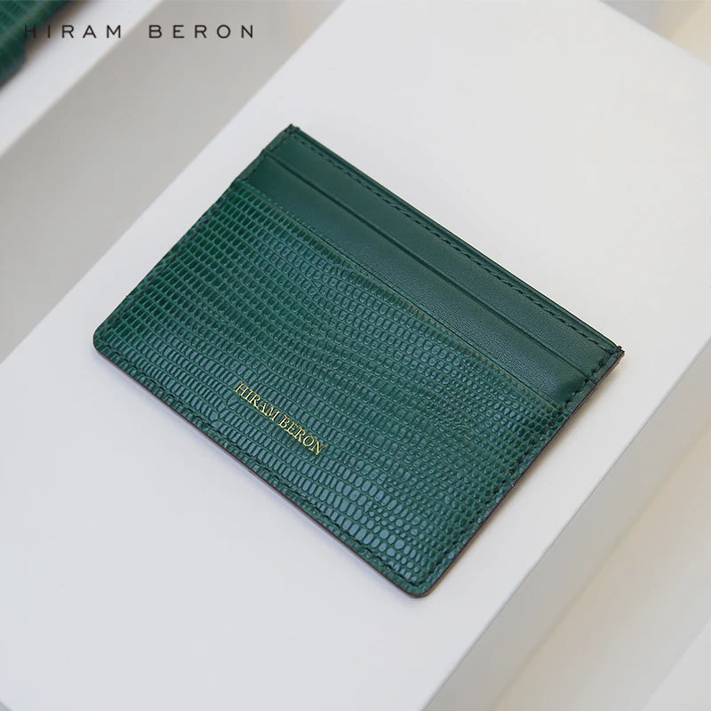 Free Monogram Premium Luxury Card Wallet Genuine Leather Case Holder Men Dropship