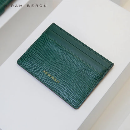 Free Monogram Premium Luxury Card Wallet Genuine Leather Case Holder Men Dropship