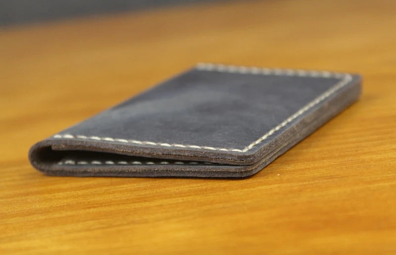 Handmade Crazy Horse Leather Card Holder – Slim Wallet