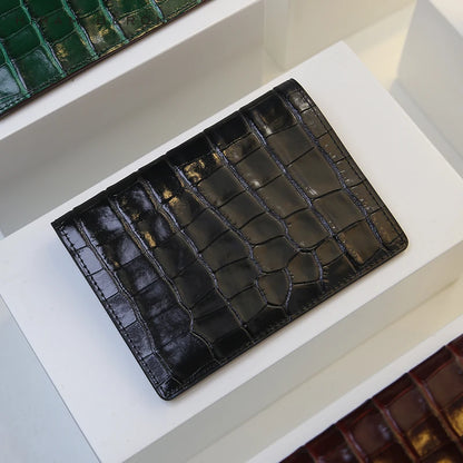 Hiram Beron Personalized Passport Cover Luxury Anti Rfid Leather Embossed Crocodile Pattern Wallet