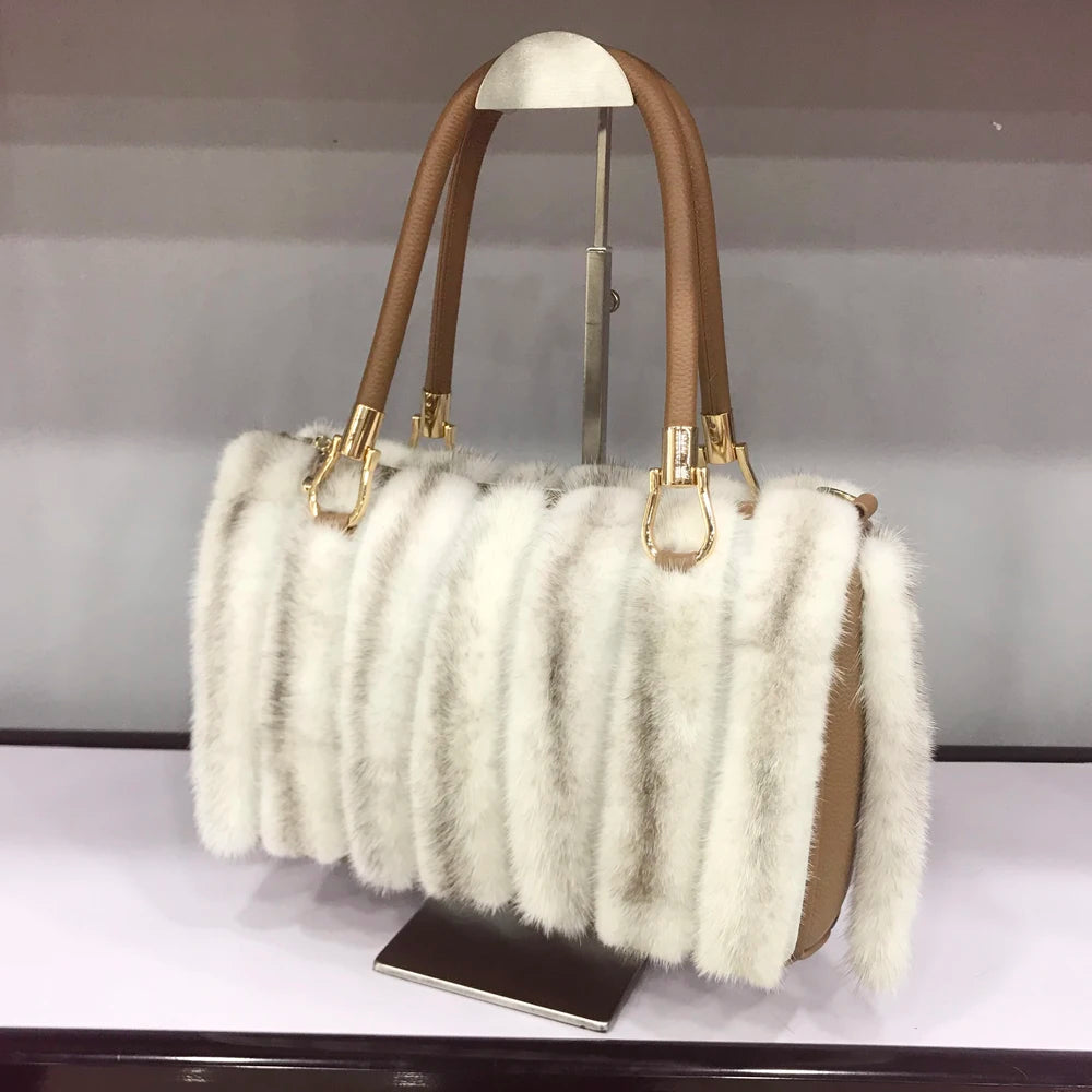 Mink Fur Handbag – Women's Luxury Winter Shoulder Bag