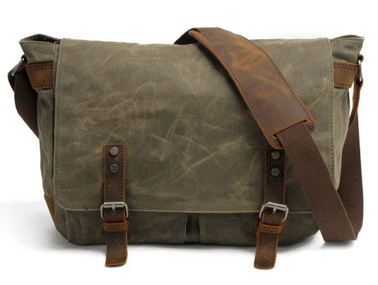 Wax Canvas Men's Messenger Bag – Vintage Crossbody Sling