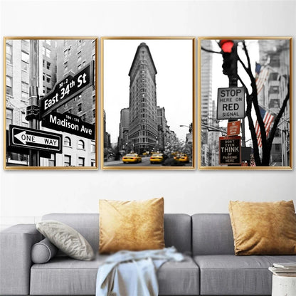 New York City Canvas Wall Art – Black & White NYC Poster Prints