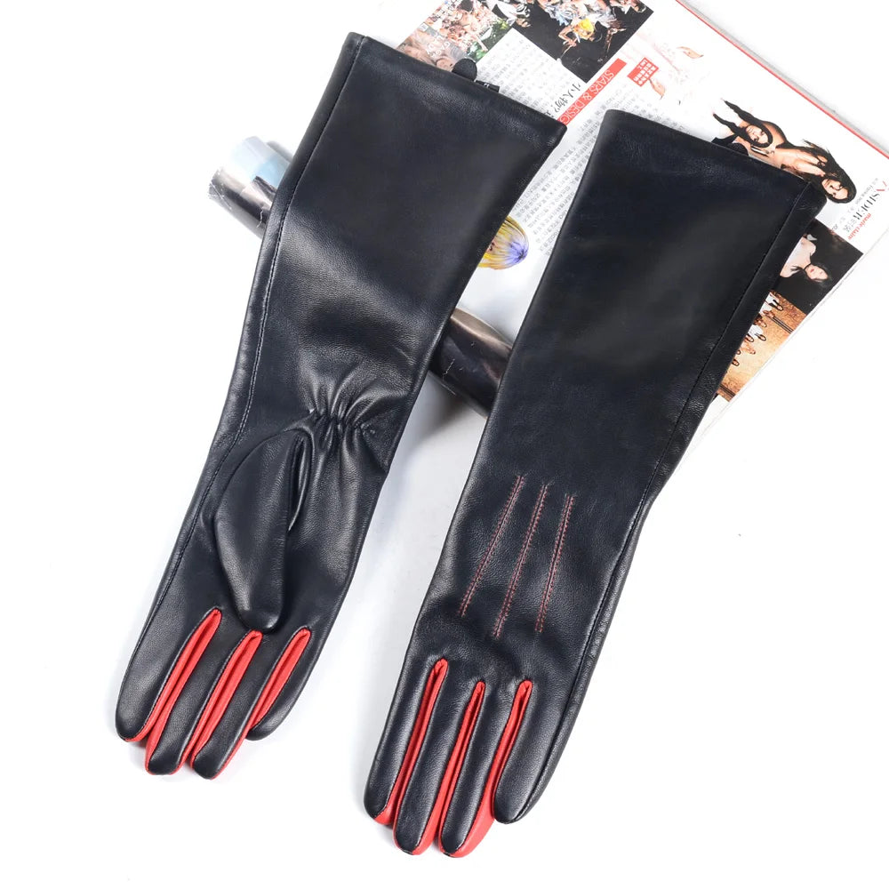 Women's Long Leather Opera Gloves – Elegant Evening Gloves 40–80cm