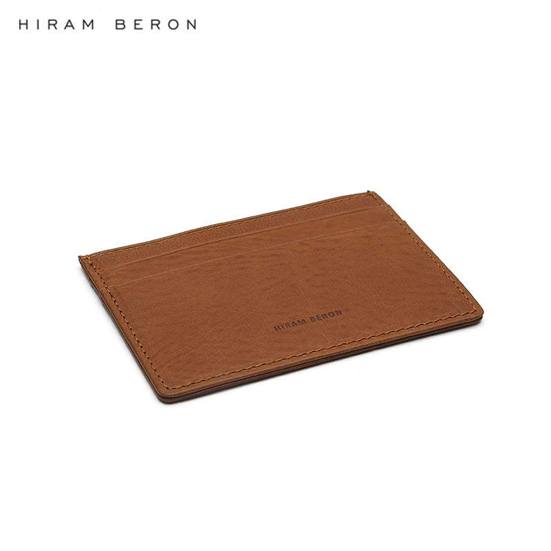 Italian Leather Card Holder – Hiram Beron Monogrammed Slim Wallet