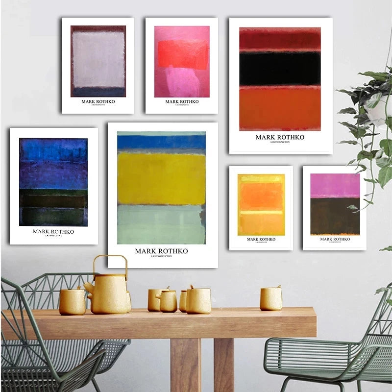Mark Rothko Abstract Canvas Wall Art Poster – Nordic Color Block Print