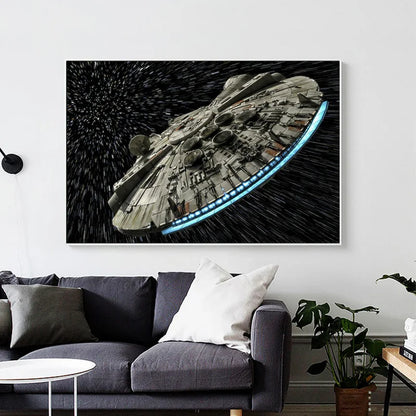 Classic Science Fiction Film Canvas Paintings Destroyer Falcon Spaceship Posters Print Wall Art