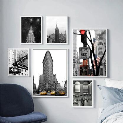 New York City Canvas Wall Art – Black & White NYC Poster Prints