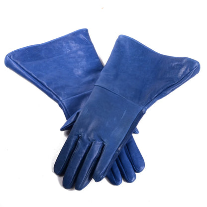 Men's Leather Gauntlet Gloves – Long Cuff Motorcycle & Medieval Style