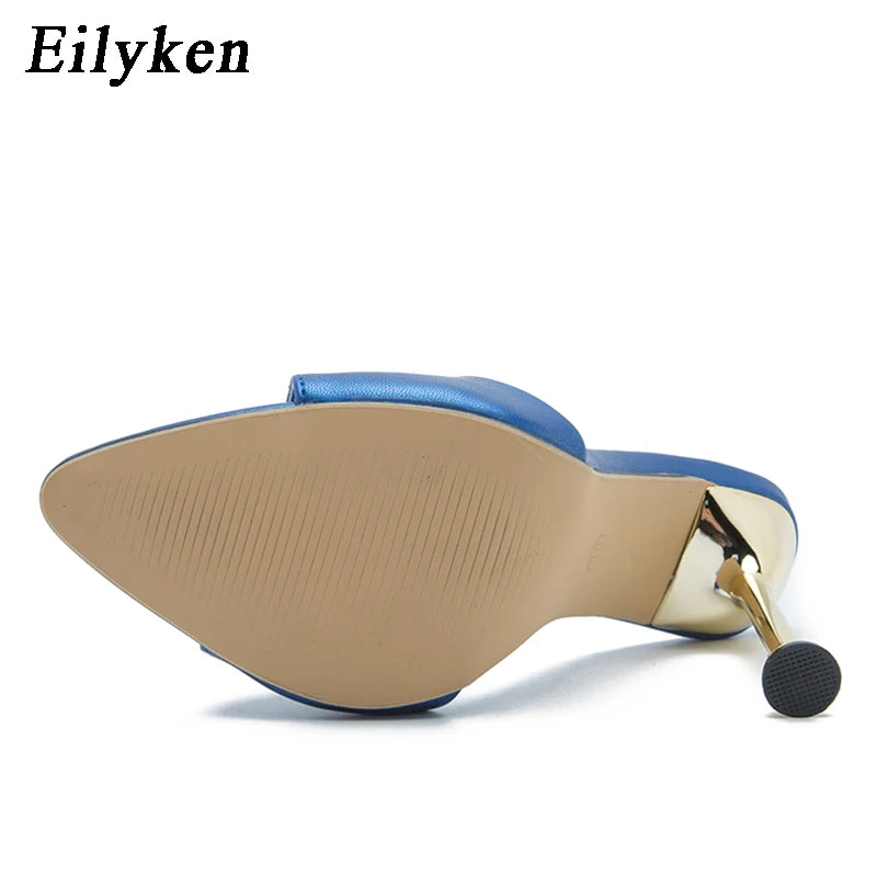 Eilyken Pointed Toe Mule Heels – Women's Thin Stiletto Slide Sandals