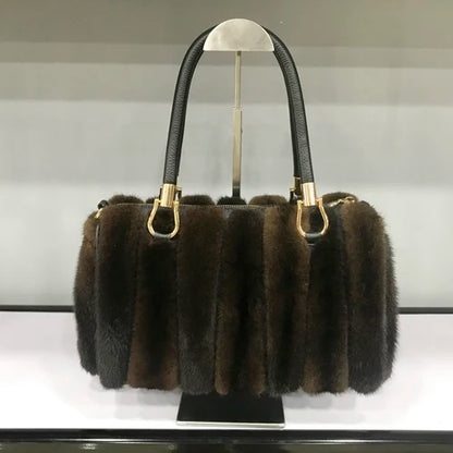 Mink Fur Handbag – Women's Luxury Winter Shoulder Bag