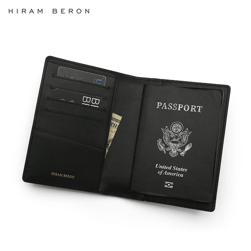 Hiram Beron Personalized Passport Cover Luxury Anti Rfid Leather Embossed Crocodile Pattern Wallet