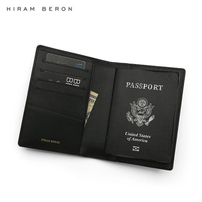 Hiram Beron Personalized Passport Cover Luxury Anti Rfid Leather Embossed Crocodile Pattern Wallet