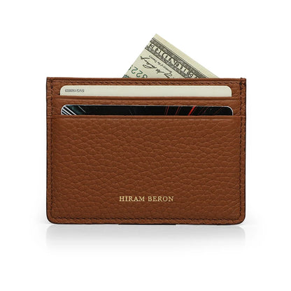 Hiram Beron Monogram Premium Pebble Leather Wallet Card Holder Women Man Case Dropship