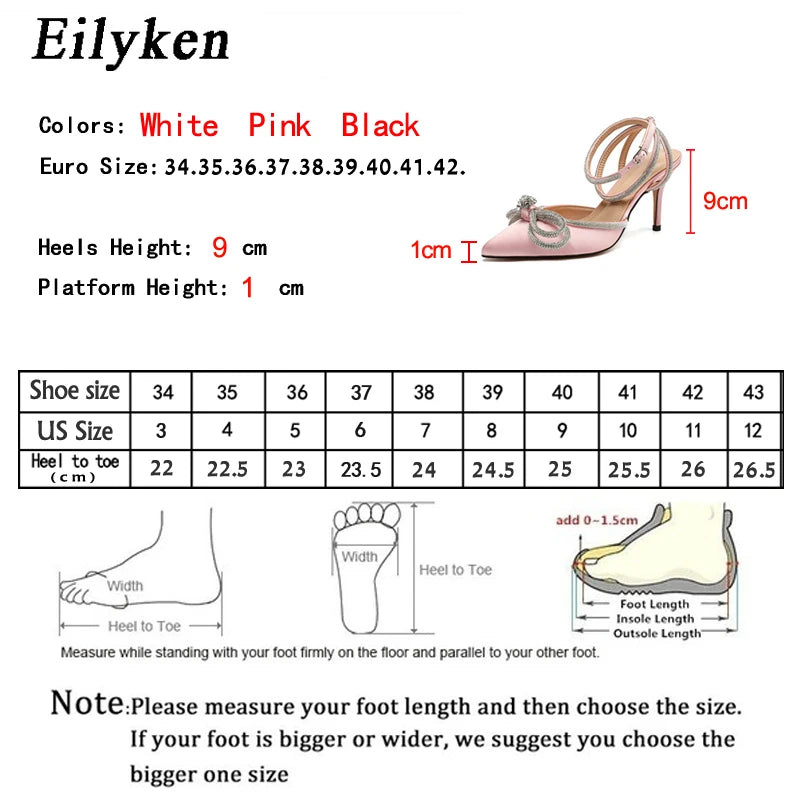 Crystal Bow Knot Satin Pumps – Rhinestone Stiletto Heels