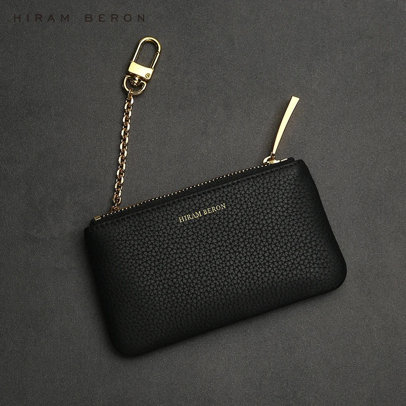Leather Key Case Wallet with Chain & RFID Blocking