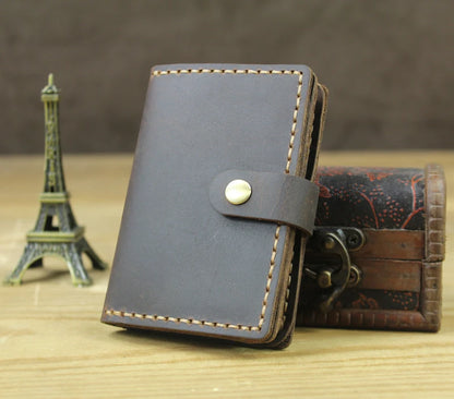 Handmade Vintage Crazy Horse Leather Card Holder Wallet