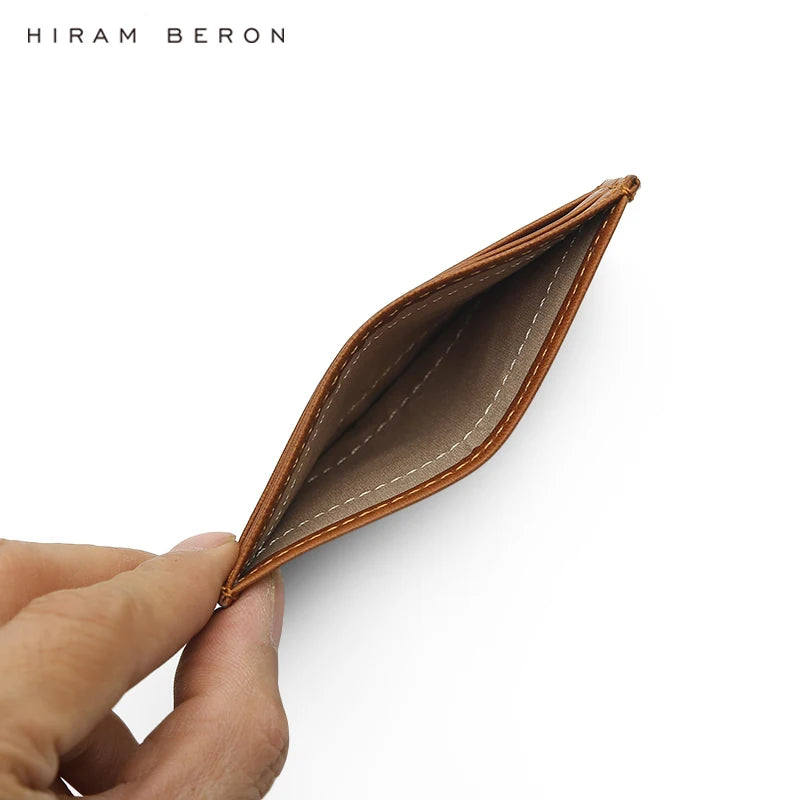 Italian Leather Card Holder – Hiram Beron Monogrammed Slim Wallet