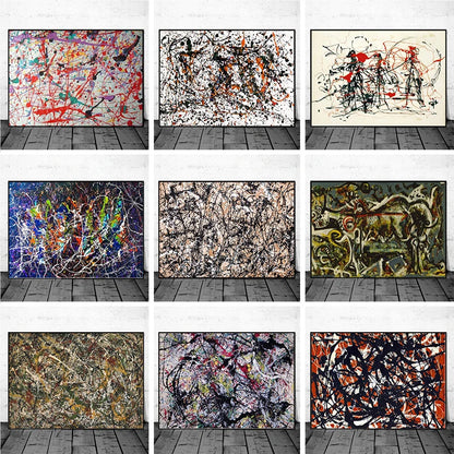 Jackson Pollock Abstract Canvas Wall Art Print – Drip Painting Poster