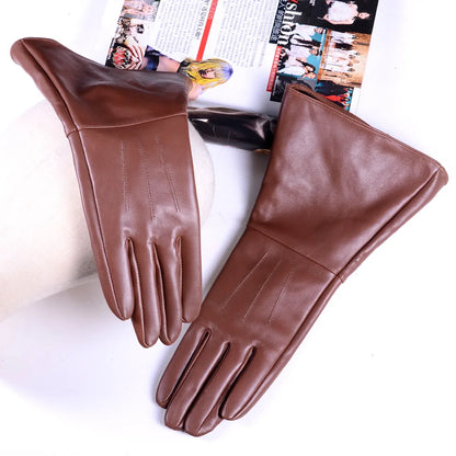 Men's Leather Gauntlet Gloves – Long Cuff Motorcycle & Medieval Style