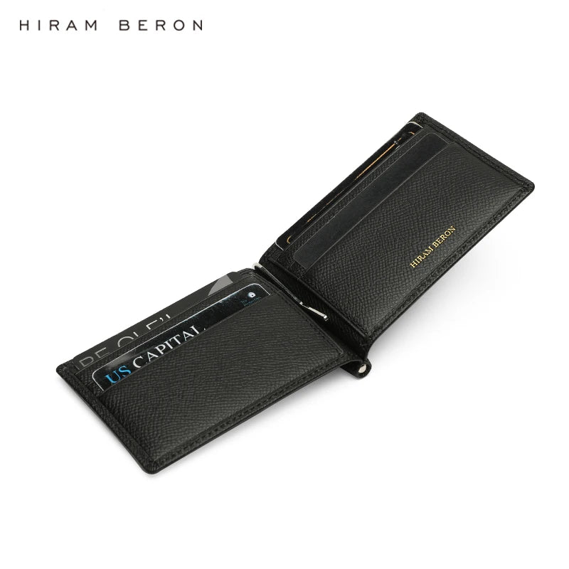 Genuine Leather Money Clip Wallet for Men