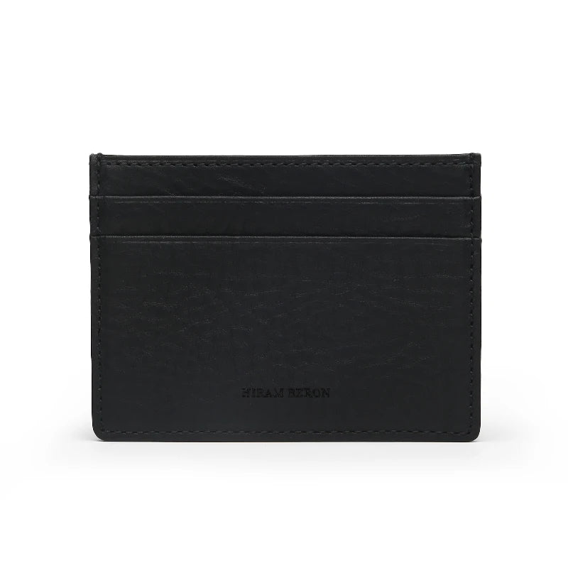 Italian Leather Card Holder – Hiram Beron Monogrammed Slim Wallet