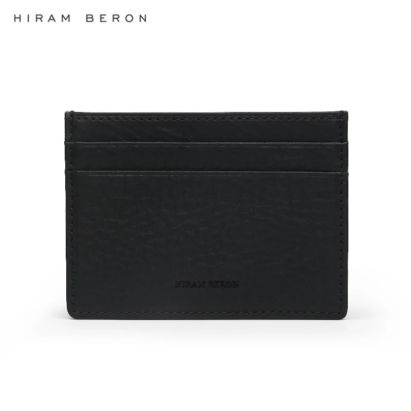 Italian Leather Card Holder – Hiram Beron Monogrammed Slim Wallet