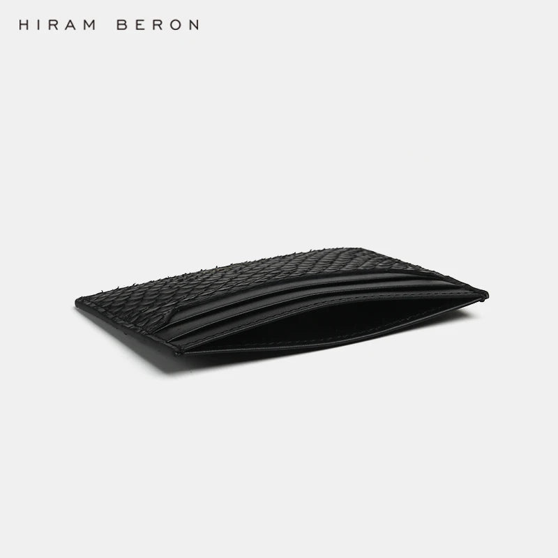 Python Skin Leather Card Holder – Hiram Beron Snake Wallet
