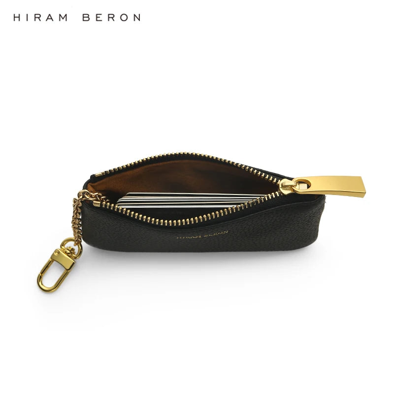 Leather Key Case Wallet with Chain & RFID Blocking