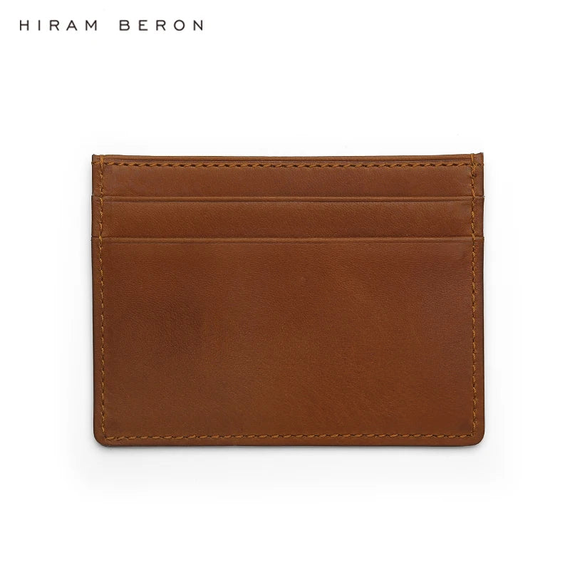 Italian Leather Card Holder – Hiram Beron Monogrammed Slim Wallet