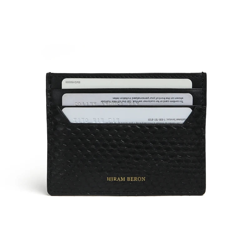 Python Skin Leather Card Holder – Hiram Beron Snake Wallet