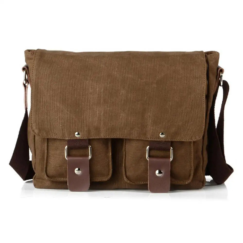 Vintage Canvas Messenger Bag – Unisex Crossbody Shoulder Bag