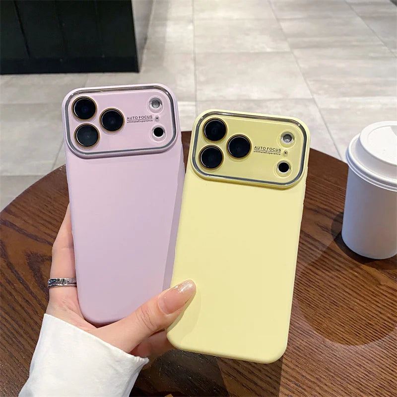 Liquid Silicone iPhone Case with Camera Lens Protection – iPhone 12–17 Series