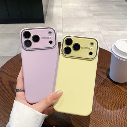 Liquid Silicone iPhone Case with Camera Lens Protection – iPhone 12–17 Series