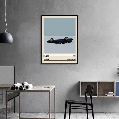 Movie Car Minimalist Poster Wall Art Print | Classic Film Decor