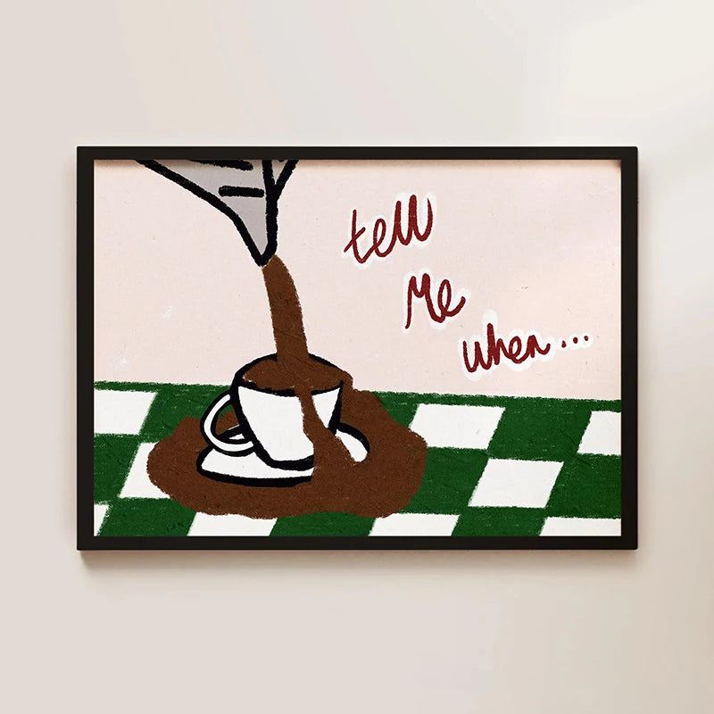 Wine & Dine Wall Art Poster – Retro Kitchen Print