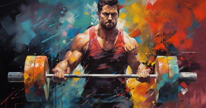 Motivational Fitness Barbell Canvas Wall Art Print