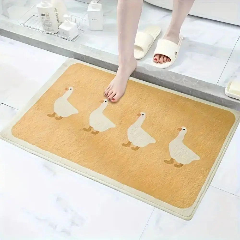 Cartoon Duck Non-Slip Bath Mat – Absorbent Bathroom Rug
