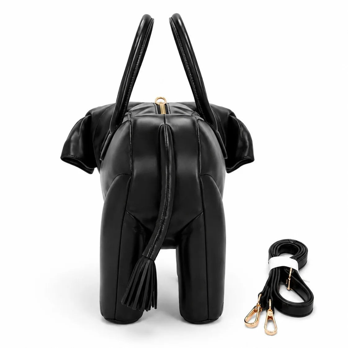 Creative Handbag Elephant Shape Shoulder Bag Pu Versatile Zipper Luxury Retro Casual Messenger