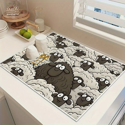 Vikama Sheep Print Washer Dryer Cover Pad Quick Drying Absorptive Top Protection Suitable