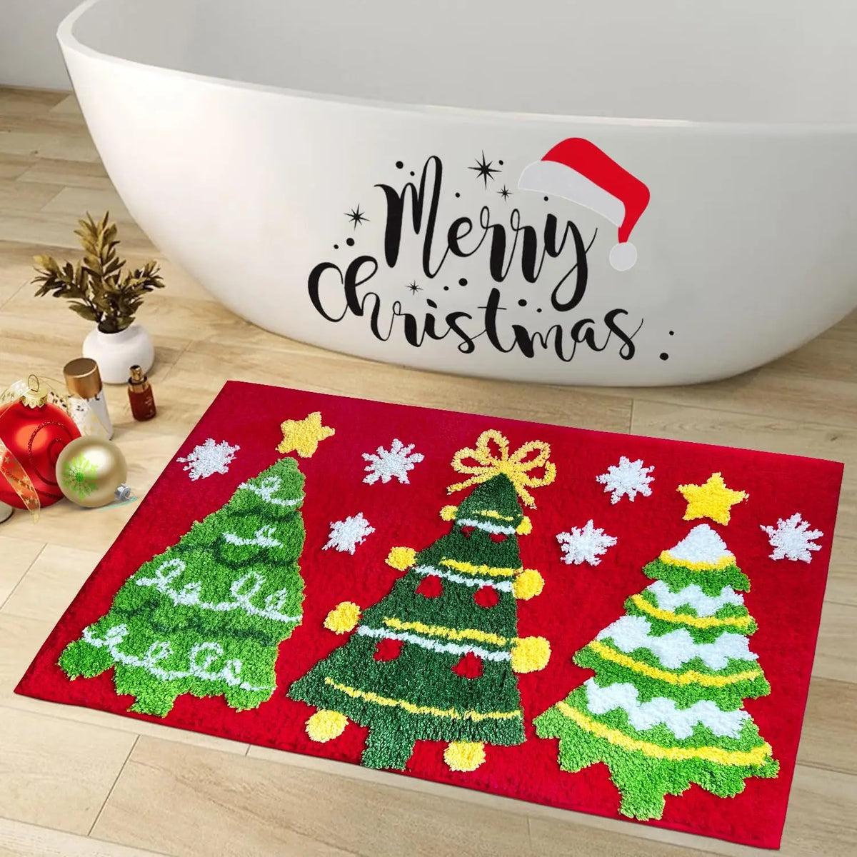 Christmas Santa Claus Bath Mat – Soft Festive Rug