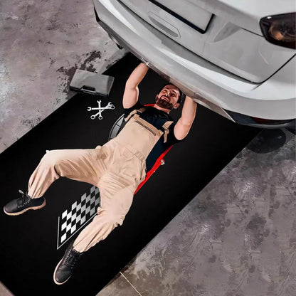 Vikama Racing Motorcycle Floor Mat Washable Non Slip Garage Display Carpet Heavy Duty Entryway